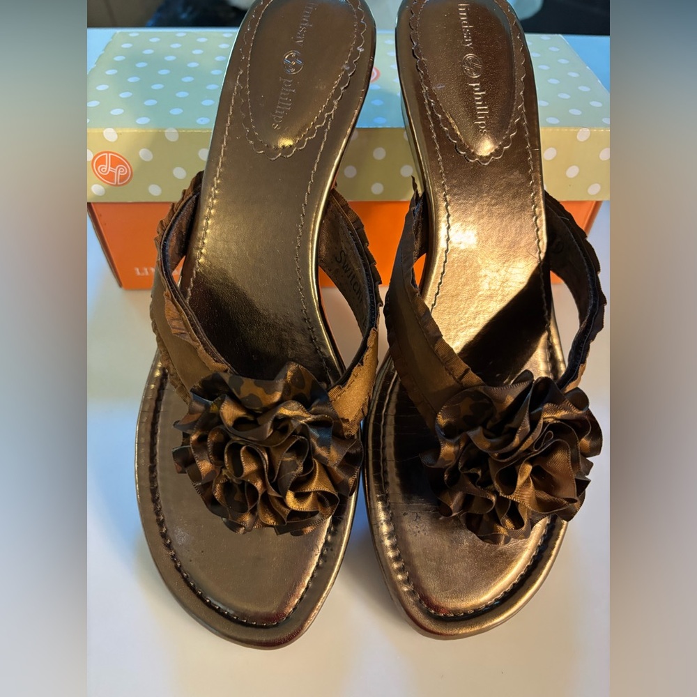 NEW Lindsey Phillips Bronze Wedges